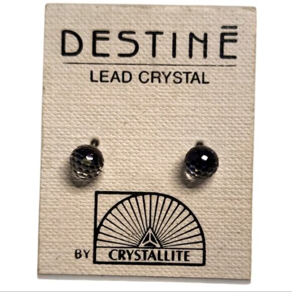 DESTINE Lead Crystal by Crystallite Piercing Stud  Earrings New - Picture 1 of 6